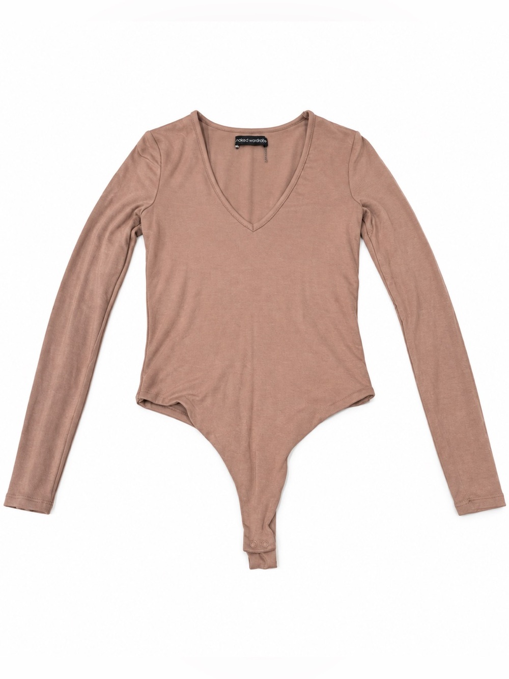 Naked Wardrobe Long Sleeve V-Neck Bodysuit – Size Small